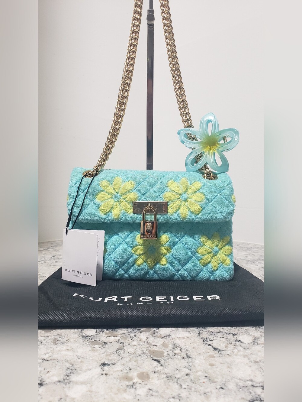 Kurt Geiger London Mini Brixton Terry Cloth Crossbody Bag w/ Dust Bag NWT
